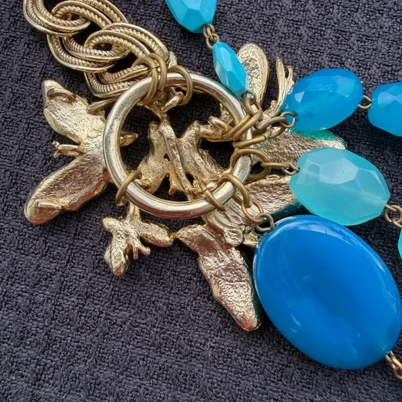 Lee Gold and Blue Multi-Layer Necklace